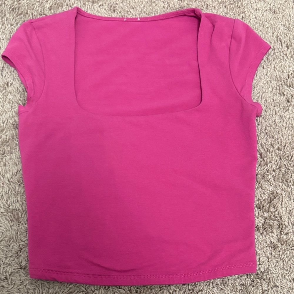 Women's Garage Pink Square Neck Top